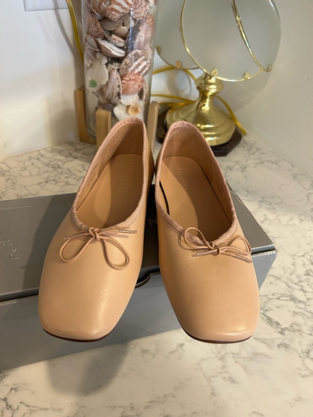NWT Everlane The Day Ballet Flat Pale Pink Soft Leather Shoes Size 8 - Picture 4 of 7